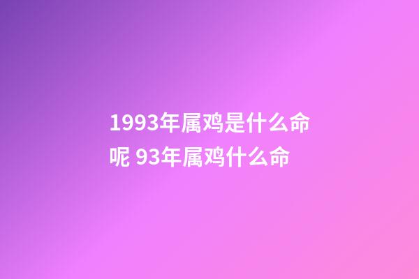 1993年属鸡是什么命呢 93年属鸡什么命